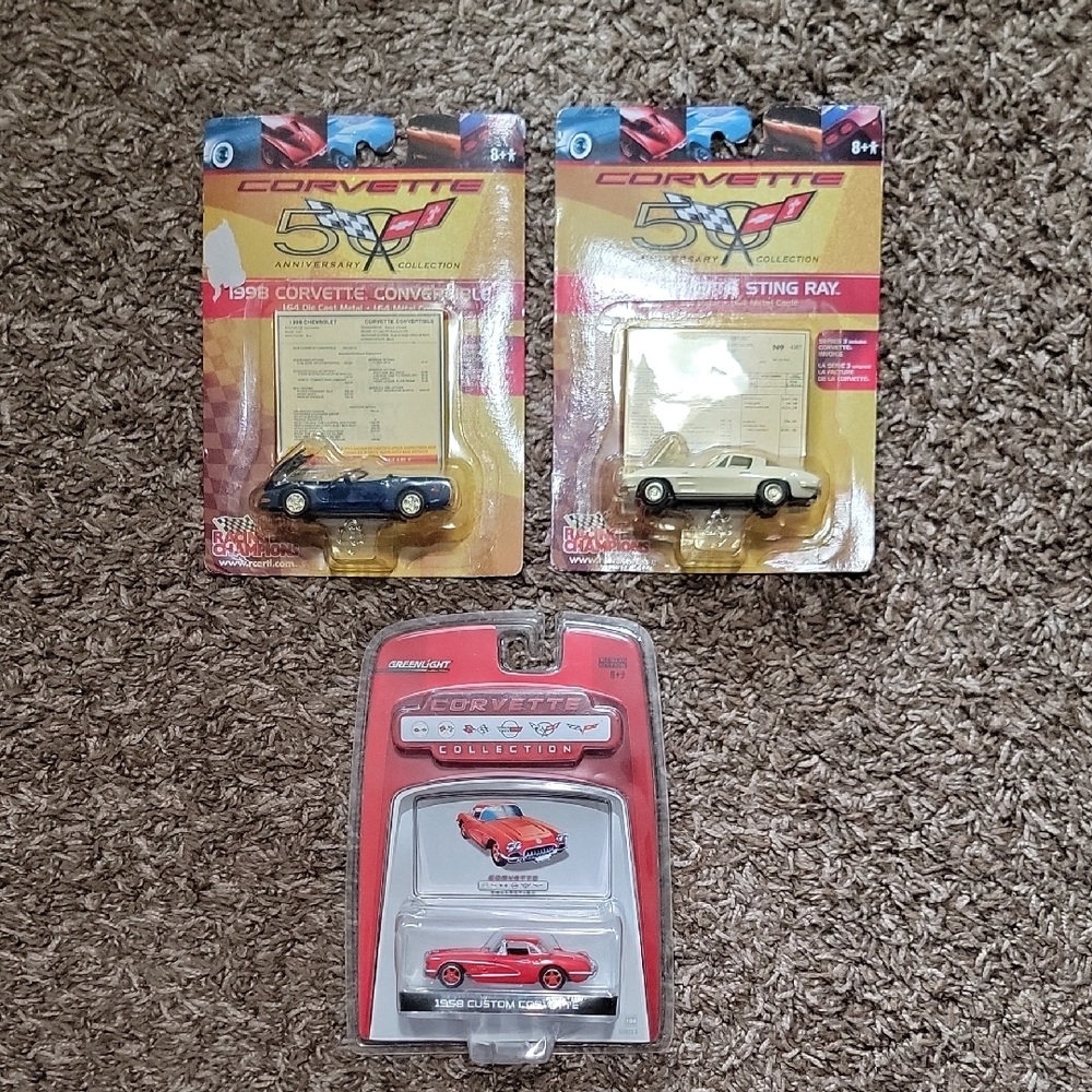 Corvette Collector Die-Cast Car Bundle 3 Sealed Cars 50th Anniversary Greenlight